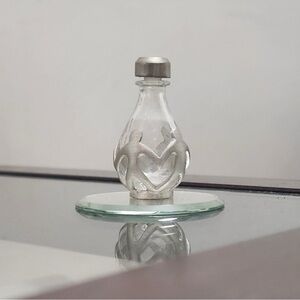 Circle of Love Tear Witchy Potion Bottle Silver Tone with Mirror Magick Alter